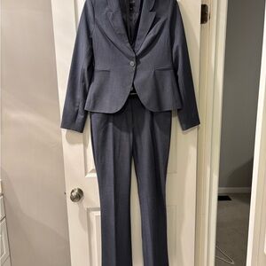 Limited Collection Drew Fit Blue-Grey Dress Suit Jacket + Pants 2 4 Drew Fit